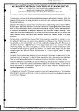 Religious Freedom Concerns in Turkmenistan