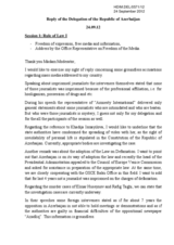 Reply of the Delegation of the Republic of Azerbaijan