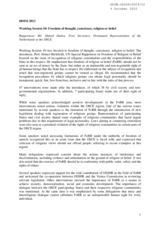 Rapporteurs' Report for Working Session 10: Freedom of thought, conscience, religion or belief
