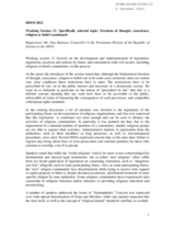 Rapporteurs' Report for Working Session 11: Specifically selected topic: Freedom of thought, conscience, religion or belief