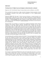 Rapporteurs' Report for Working Session 13: Rights of persons belonging to national minorities