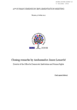 Closing remarks by Ambassador Janez Lenarcic