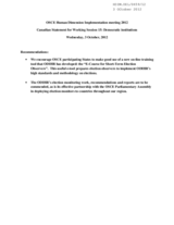 Canadian Recommendations for Working Session 15: Democratic institutions
