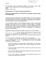 Review of implementation of commitments: development on hate crime in the OSCE region, focus on Central Asia