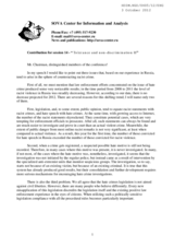 Contribution for session 14 - &ldquo; Tolerance and non-discrimination II&rdquo;