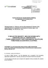 A Neglected Minority:  Men and Women With Unwanted Sexual Orientations- There Human Dignity and Fundamental Rights are Threatened in European Countries