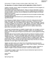 The Importance of Freedom of Speech and the Application of Article 18 and 19