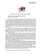 Situation with the Right to Association in Azerbaijan