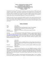 Human Dimension Implementation Meeting Warsaw, 24 September – 5 October 2012: Overview of Side Events