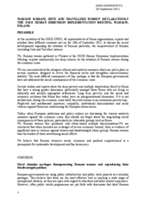 Warsaw Romani, Sinti and Travellers Women's Declaration at the OSCE HDIM, Warsaw, Poland