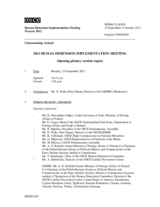 Human Dimension Implementation Meeting Warsaw, 24 September – 5 October 2012: Journals of the day