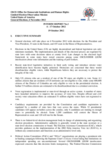 United States, General Elections, 6 November 2012: Interim Report