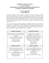 Supplementary Human Dimension Meeting on Freedom of Assembly and Association 2012: Schedule and Overview of Side Events