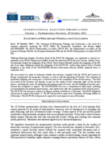 Ukraine, Parliamentary Elections, 28 October 2012: Statement of Preliminary Findings and Conclusions