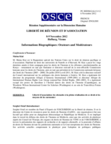 Biographical Information, Speakers and Moderators