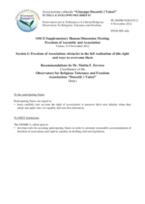 Session 1, Recommendations by Mr. Mattia F. Ferrero