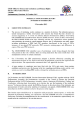 Ukraine, Parliamentary Elections, 28 October 2012: Post-Election Interim Report