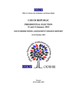 Czech Republic, Presidential Election, 11-12 January 2013: Needs Assessment Mission Report