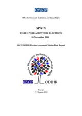 Spain, Early Parliamentary Elections, 20 November 2011: Final Report