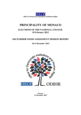 Monaco, Parliamentary Elections, 10 February 2013: Needs Assessment Report