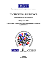 Belarus, Parliamentary Elections, 23 September 2012: Final Report (be)