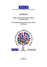 Georgia, Parliamentary Elections, 1 October 2012: Final Report