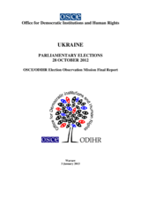 Ukraine, Parliamentary Elections, 28 October 2012: Final Report