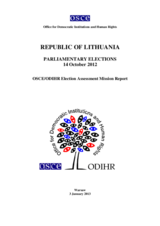 Lithuania, Parliamentary Elections, 14 October 2012: Final Report
