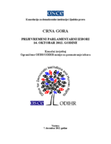 Montenegro, Early Parliamentary Elections, 14 October 2012: Final Report (me)