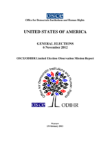 United States, General Elections, 6 November 2012: Final Report