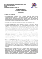 Ukraine, Parliamentary Elections, 28 October 2012: Interim Report 2