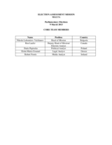 Malta, Parliamentary Elections, 9 March 2013: Members of the Core Team