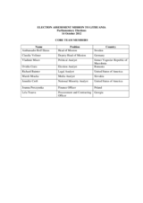 Lithuania, Parliamentary Elections, 14 October 2012: Members of the Core Team