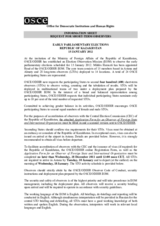 Observation of Early Parliamentary Elections in Kazakhstan, 15 January 2012: Information Sheet - Request for Short-Term Observers