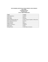 Observation of Presidential and Municipal Elections in Bulgaria, 23 October 2011: List of Long-Term Observers