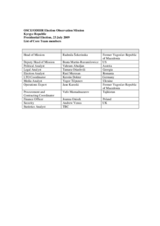 Kyrgyzstan, Presidential Election, 23 July 2009: Members of the Core Team