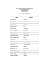 Bosnia and Herzegovina, General Elections, 3 October 2010: Long-Term Observers