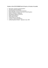 Members of ODIHR's Panel of Experts on Freedom of Assembly