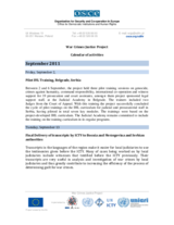 War Crimes Justice Project: Calendar of Activities, September-October 2011