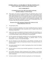 International Standards on the Death Penalty (OSCE, United Nations, Council of Europe, European Union)