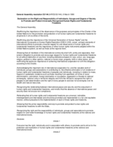 UN Declaration on the Right and Responsibility of Individuals, Groups and Organs of Society to Promote and Protect Universally Recognized Human Rights and Fundamental Freedoms