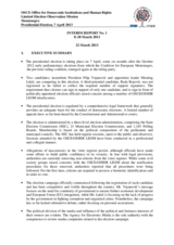 Montenegro, Presidential Election, 7 April 2013: Interim Report