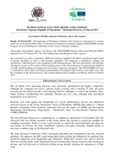 Former Yugoslav Republic of Macedonia, Local Elections, 24 March 2013: Statement of Preliminary Findings and Conclusions