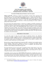 Former Yugoslav Republic of Macedonia, Local Elections, Second Round, 7 April 2013: Statement of Preliminary Findings and Conclusions