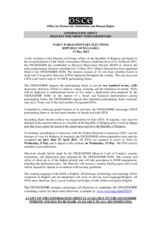 Bulgaria, Early Parliamentary Elections, 12 May 2013: Information Sheet for Short-Term Observers