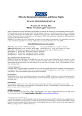 Human Dimension Seminar on the Media Freedom Legal Framework, 13-15 May 2013: Checklist for Organizers of Side Events