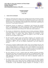 Republic of Bulgaria, Early Parliamentary Elections, 12 May 2013: Interim Report