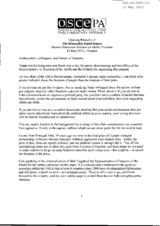 Opening Remarks of The Honorable Isabel Santos