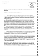 Declaration by the Committee of Ministers on the protection of freedom of expression and information and freedom of assembly and association with regard to Internet domain names and name strings