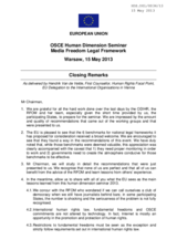 European Union Closing Remarks